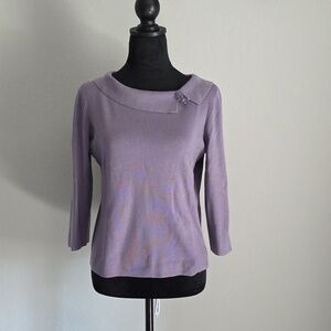 Womens Purple 3/4 length sleeve sweater Size Med